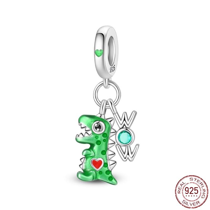 Copper Charms Beads Cute Fire Dragon Dinosaur Charms Fit Original Pendants Bracelet Diy Women Jewelry Gift