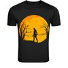 Warrior Sunset Silhouette T-Shirt - Samurai Style Fighter Graphic