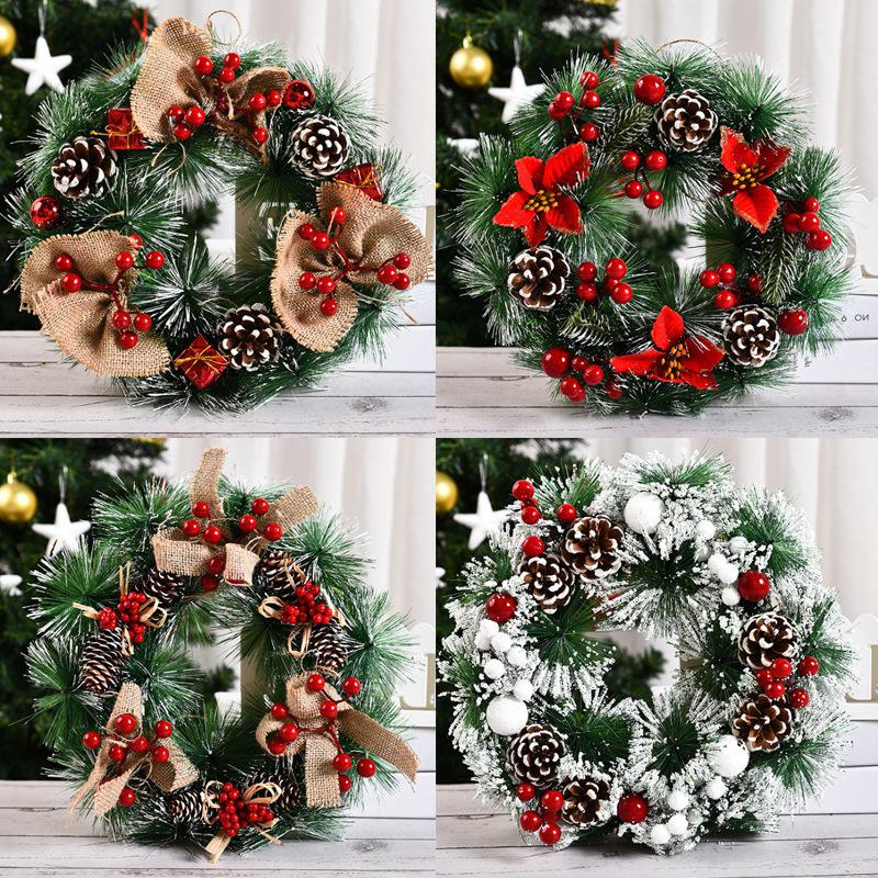 2023 Christmas Wreath: Cross-border Hot Selling 30CM Holiday Decoration for Shopping Mall & Hotel