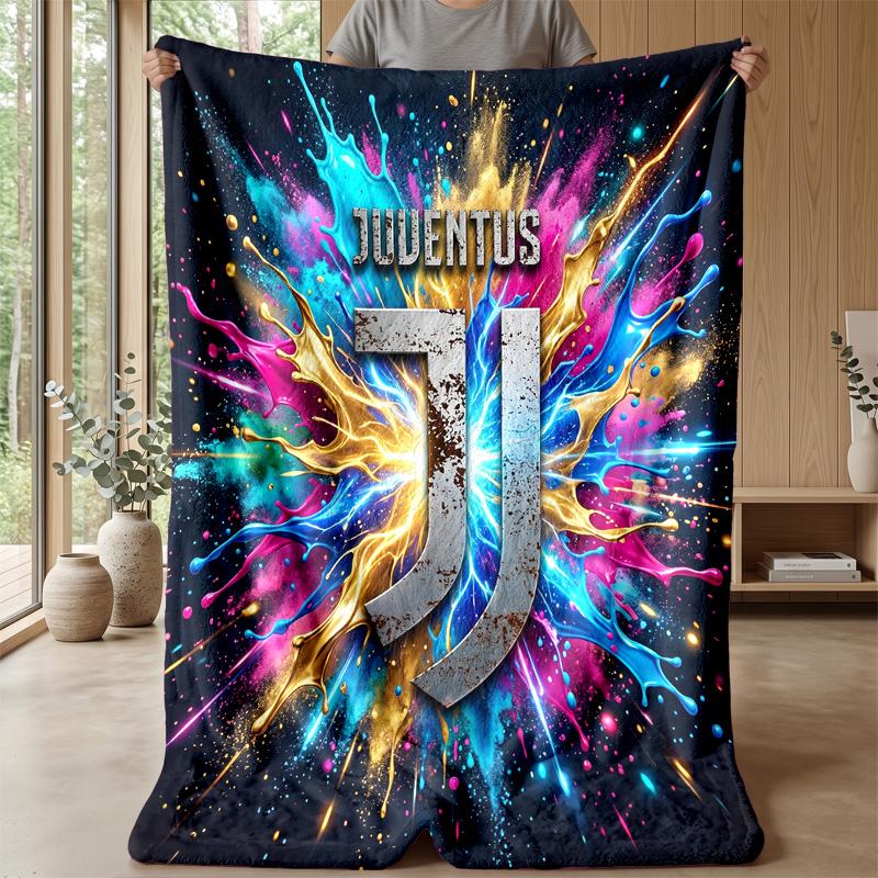 Juventus FC Theme blanket Soft Flannel Blanket Plush Throw Blanket Cozy Sofa Bed Blanket for Home Decor