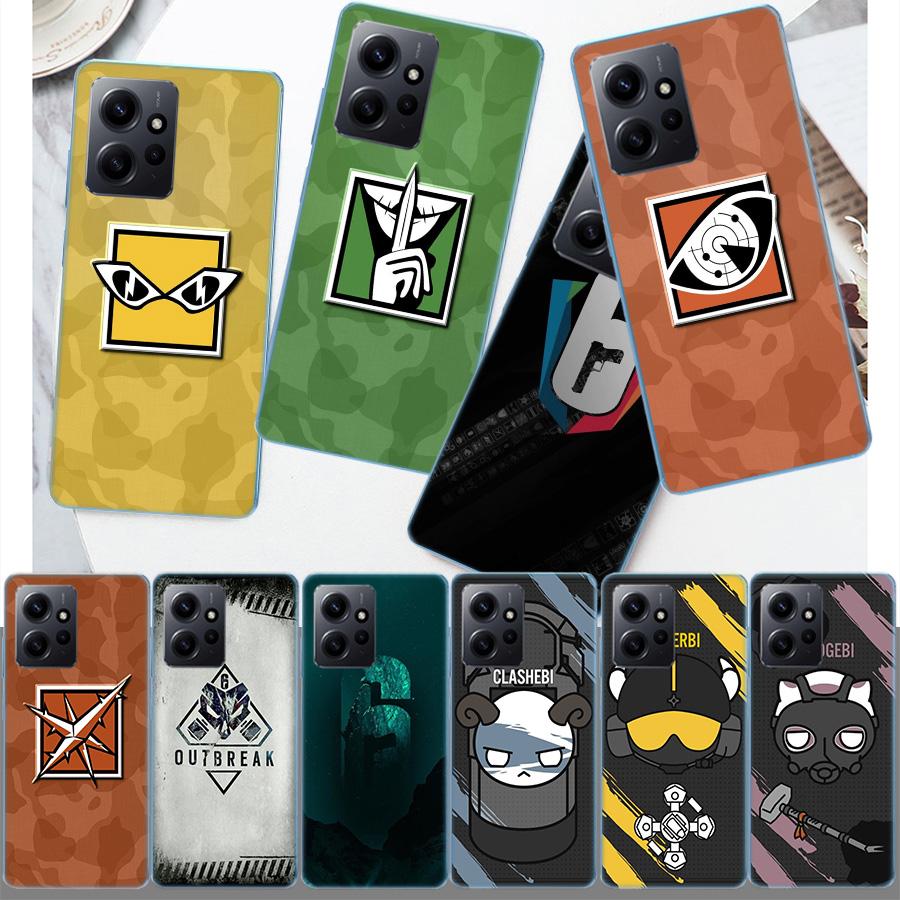 Game Rainbow S-Six S-Siege Phone Case For Redmi 12 13C 12C 15C 9 10 10C Note 13 Pro Plus 14 15 Pro 9T 9C 9A TPU Soft Cover Clear