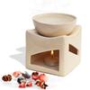 Keramický hliněný aroma hořák na svíčku, difuzér oleje, extra velká miska, s 1 čajovou svíčkou, 4,25 palce, (Ivory White)
