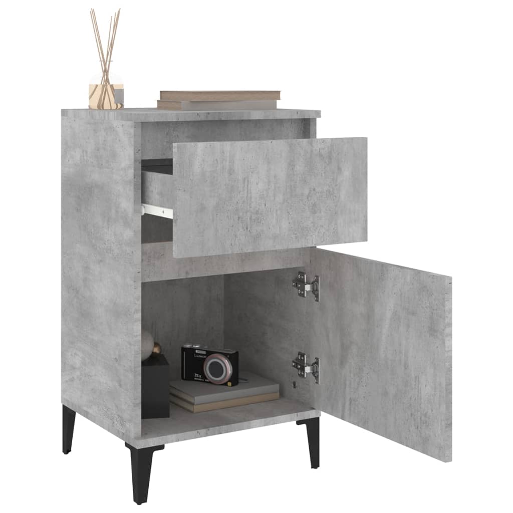 Nightstand Concrete Gray 40x35x70 Cm