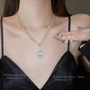 Rhinestone Teardrop Geometric Necklace - Elegant European and American Fashion Design for Women