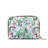 Women Flower Printed 11 Cards Slot Card Bag Case Fashion Retro Zipper Card Wallet ID Holder Credit Card Holder Badge Holder