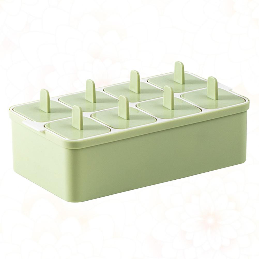 DIY Popsicle Mold Square Ice Cream Making Box Creative Dual Layer Design Tool Green Ice Grid Mold