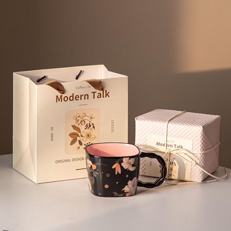 Vintage Ceramic High-Foot Coffee Cup Set