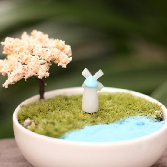 2 Pcs Mini Windmill Lighthouse Figurine Tiny Lighthouse Resin Model for Micro Landscape DIY Dollhouse Accessories Bonsai Planter Pots Crafts