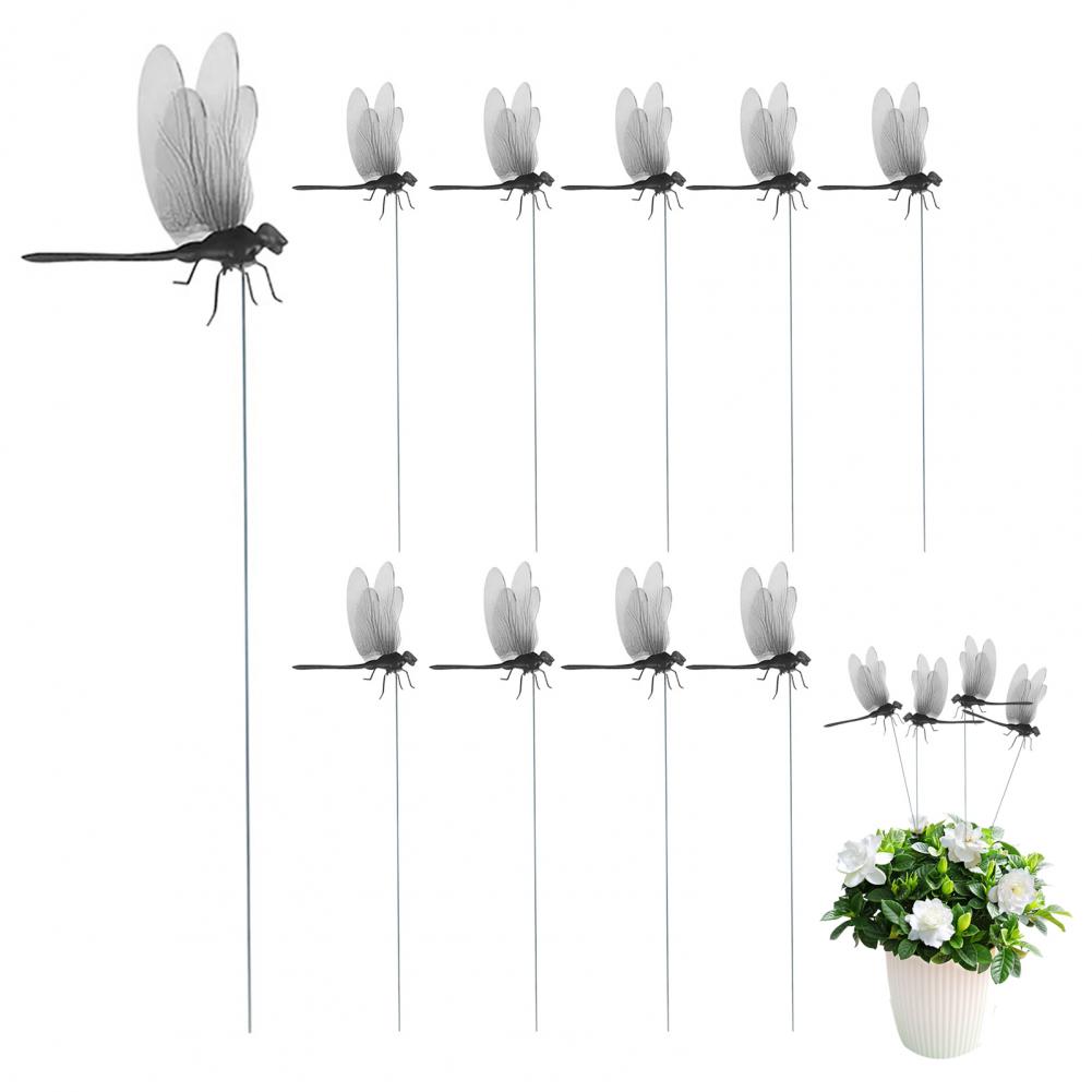 Flexible Dragonfly Sculpture Pvc Dragonfly Yard Art 3d Dragonfly Garden Stakes for Indoor Outdoor Plant Decor for Window