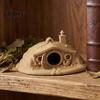 Hobbit House Ornament 3D Printed Fantasy for Small Pet Shelter, Realistic Texture Animals Hideout, Miniature Micro Landscape Halloween Home Decoration