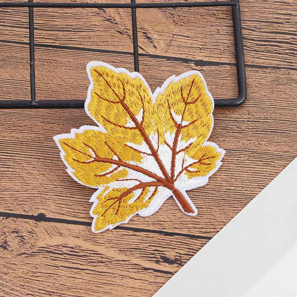 Soft DIY Decorative Stickers Cloth Stickers Embroidery Stickers Patch Stickers Maple Leaf Sticker