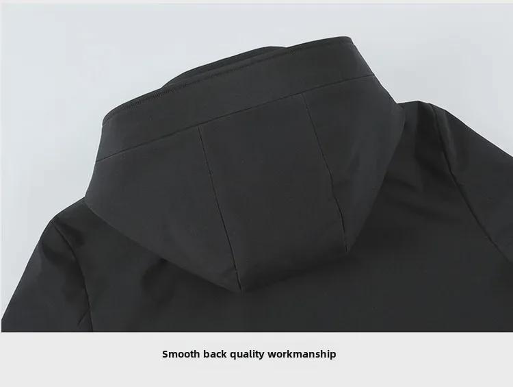 Herren-Winterjacke mit Gänsedaunen und Kapuze: Warmes, verdicktes, herausnehmbares Futter, ideal für Menschen mittleren Alters und ältere Menschen, 3-in-1-Kleidung.