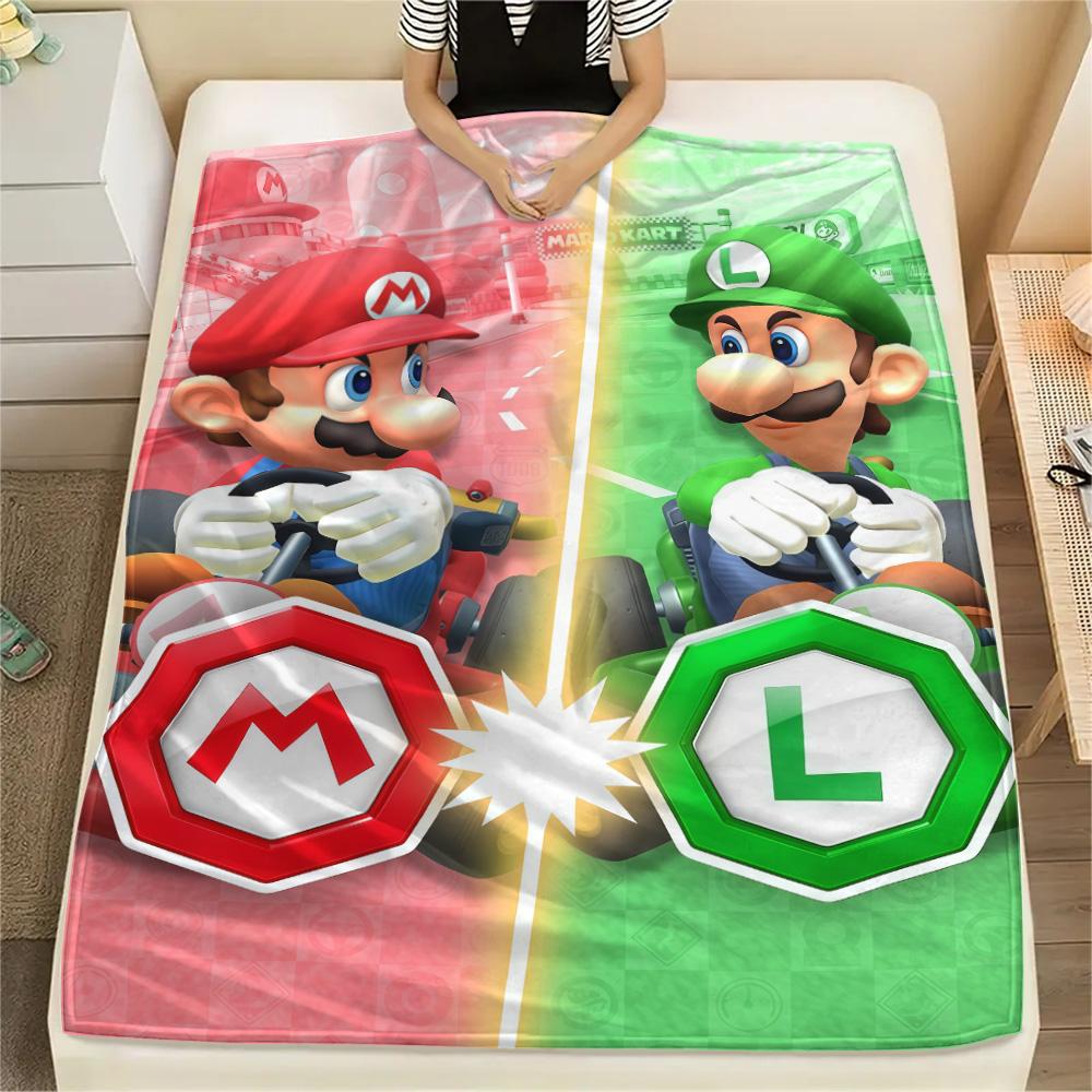 

Super Mario Bros Full Crew flannel blanket, warm for home bedroom, ideal gift choice 75x90cm