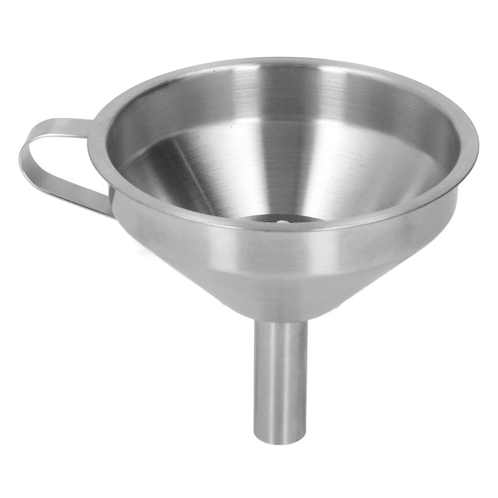 Stainless Steel Funnel with Strainer Brush Slick Exterior Thickened Handle Kitchen Industrial Large Funnel