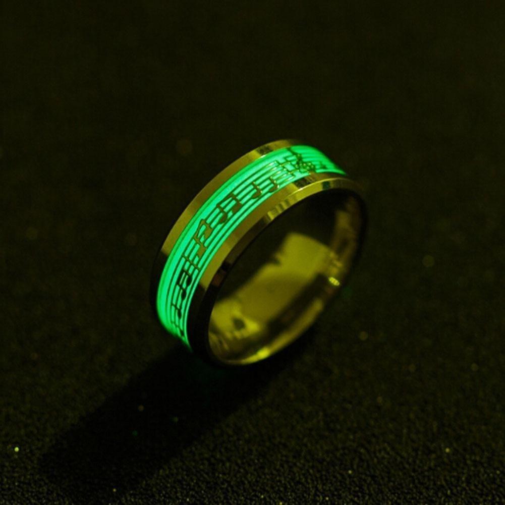 Joyería de Moda Anillo Luminoso Glow de Música de Piano Accesorios Fluorescentes Nota Musical Explosión Regalo