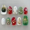 Pieces Christmas Stars Snowflakes Rhinestone Press On Nails