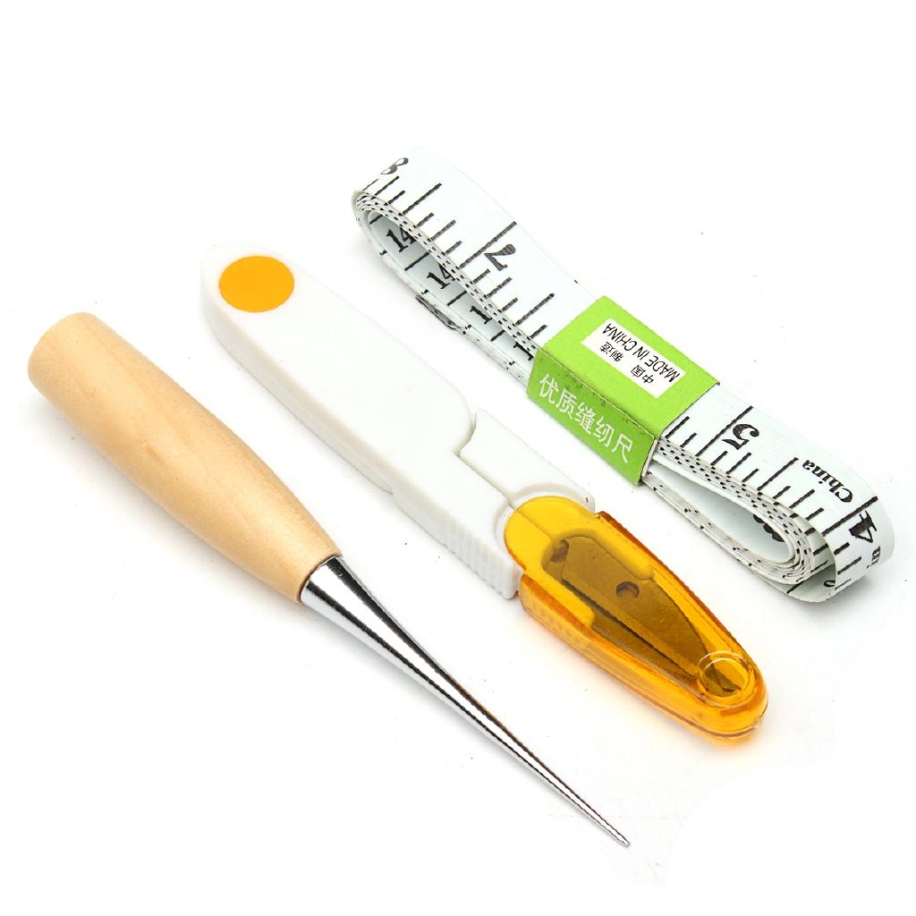 59PCS Leather Craft Hand Tools Kit Thread Awl Waxed Thimble Kit Hand Stitching Sewing Stamping DIY Tool Set