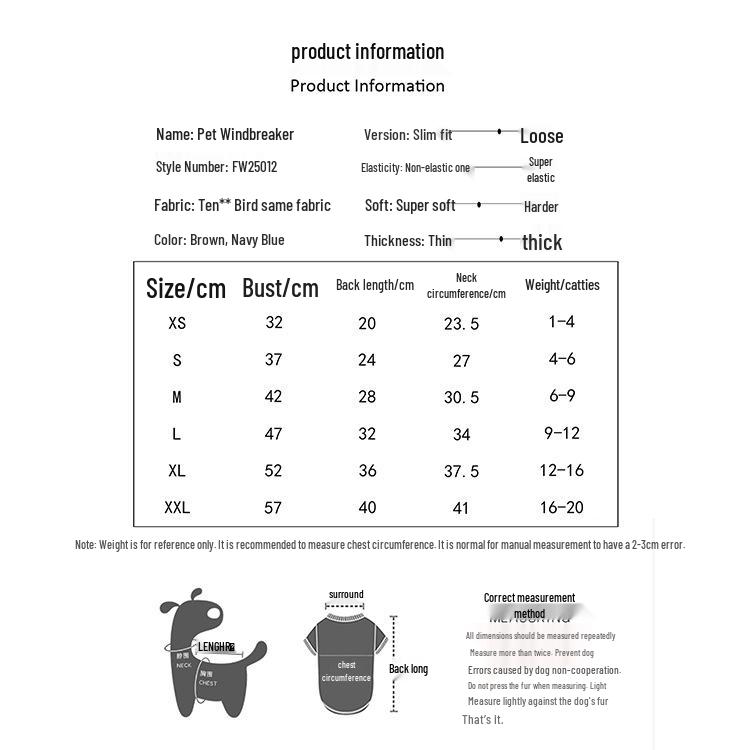 Waterproof & Windproof Hooded Dog Jacket: Thickened Warm Pet Windbreaker for Autumn & Winter