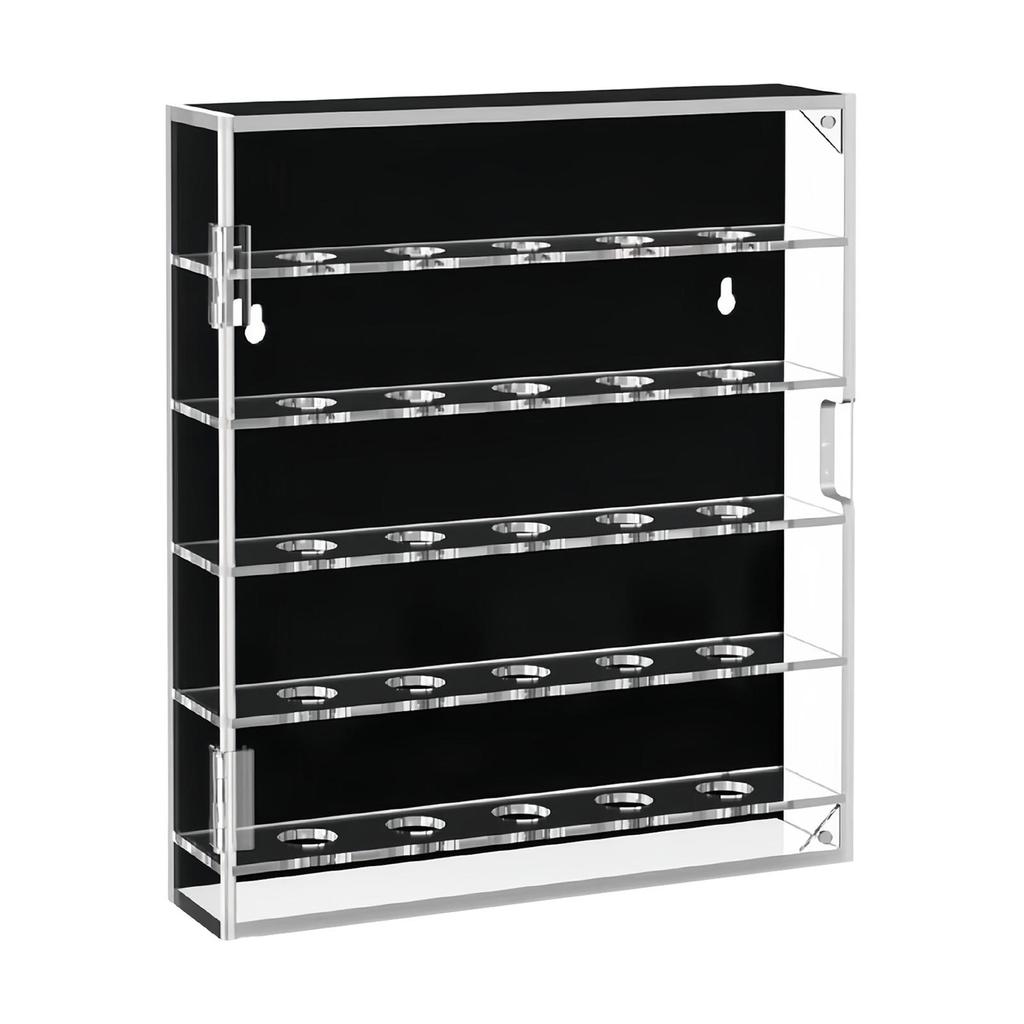 Golf Ball Display Case Cabinet with Door, Wall-Mounted for , Dustproof, Holds 25 Balls,