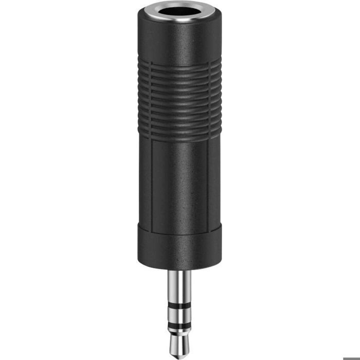 Hama 00205196 Jack audio Adaptateur [1x Jack femelle 6.35 mm - 1x Jack mâle 3.5 mm] noir