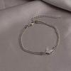 Damen-Armband, elegant, mit Strasssteinen, Schmetterlingen, Dekor, doppellagiges Armband, verstellbare Länge, Armband, Schmuck, Geschenk