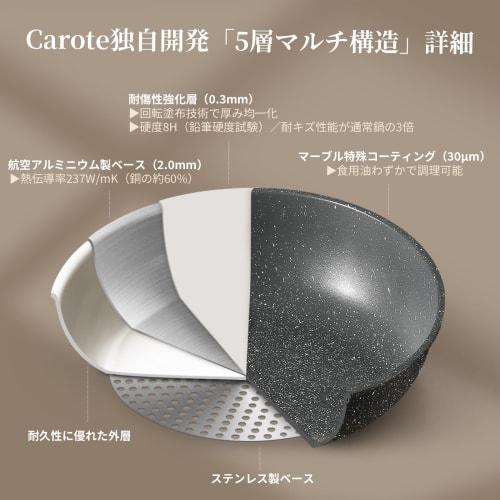 CAROTE 12-Piece Frying Pan Set, Induction and Gas Compatible, Free of Harmful Substances like PFOA, Professional Grade, 5-Layer Construction, Lightwei