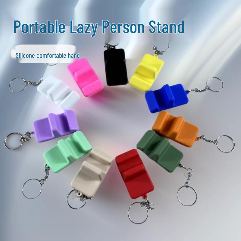 

Portable Silicone Keychain Mobile Holder for Live Streaming and On-the-Go Viewing красный