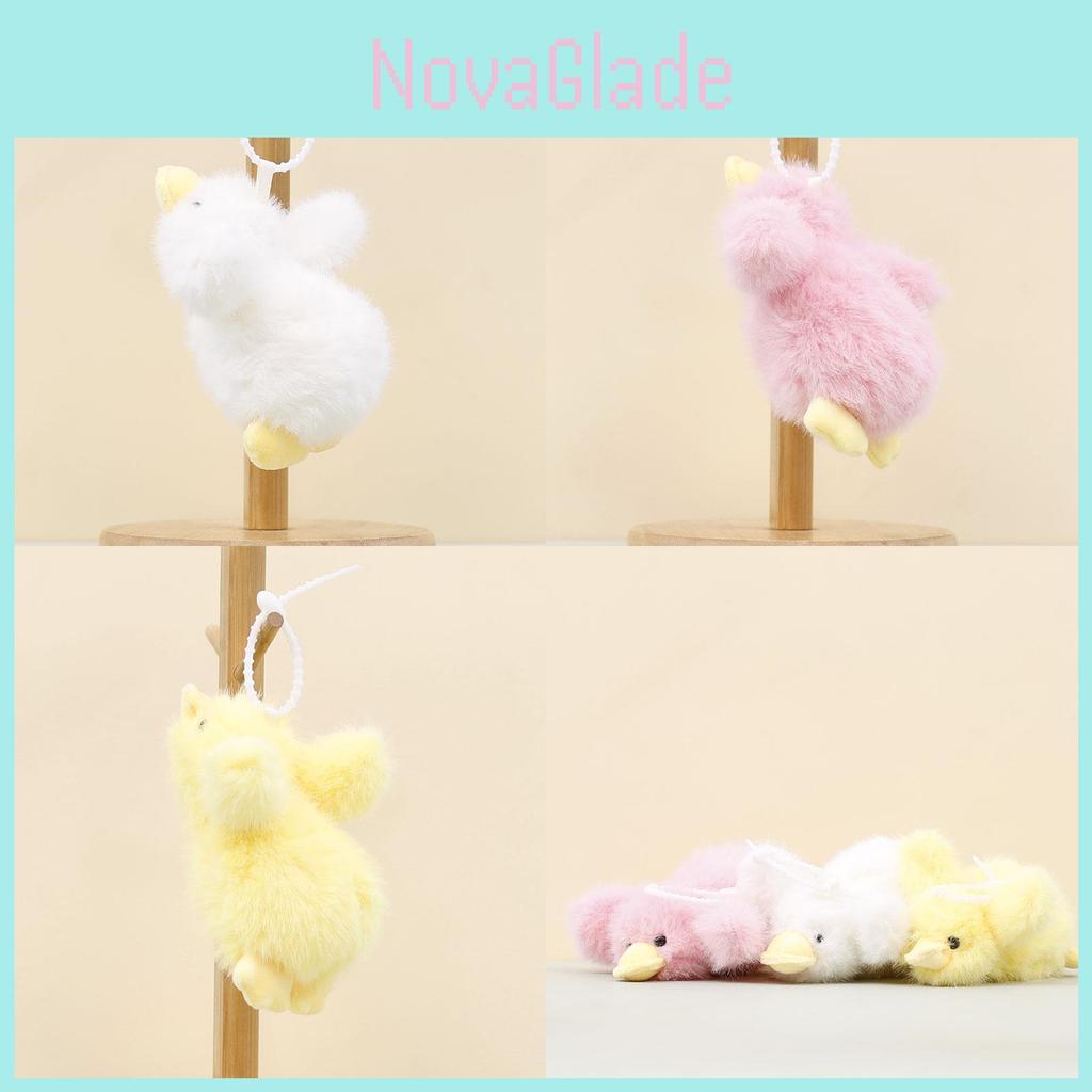 Cute Duck Plush Toy With Short Pile Fabric For Bag Pendant And Gift