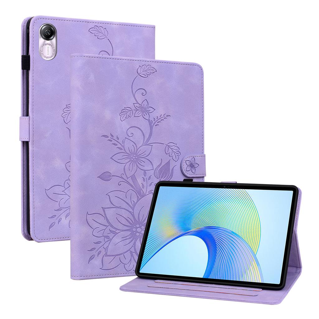 For Honor Pad X8 Pro. PU Leather Exquisite Floral Embossed Design Tablet Case