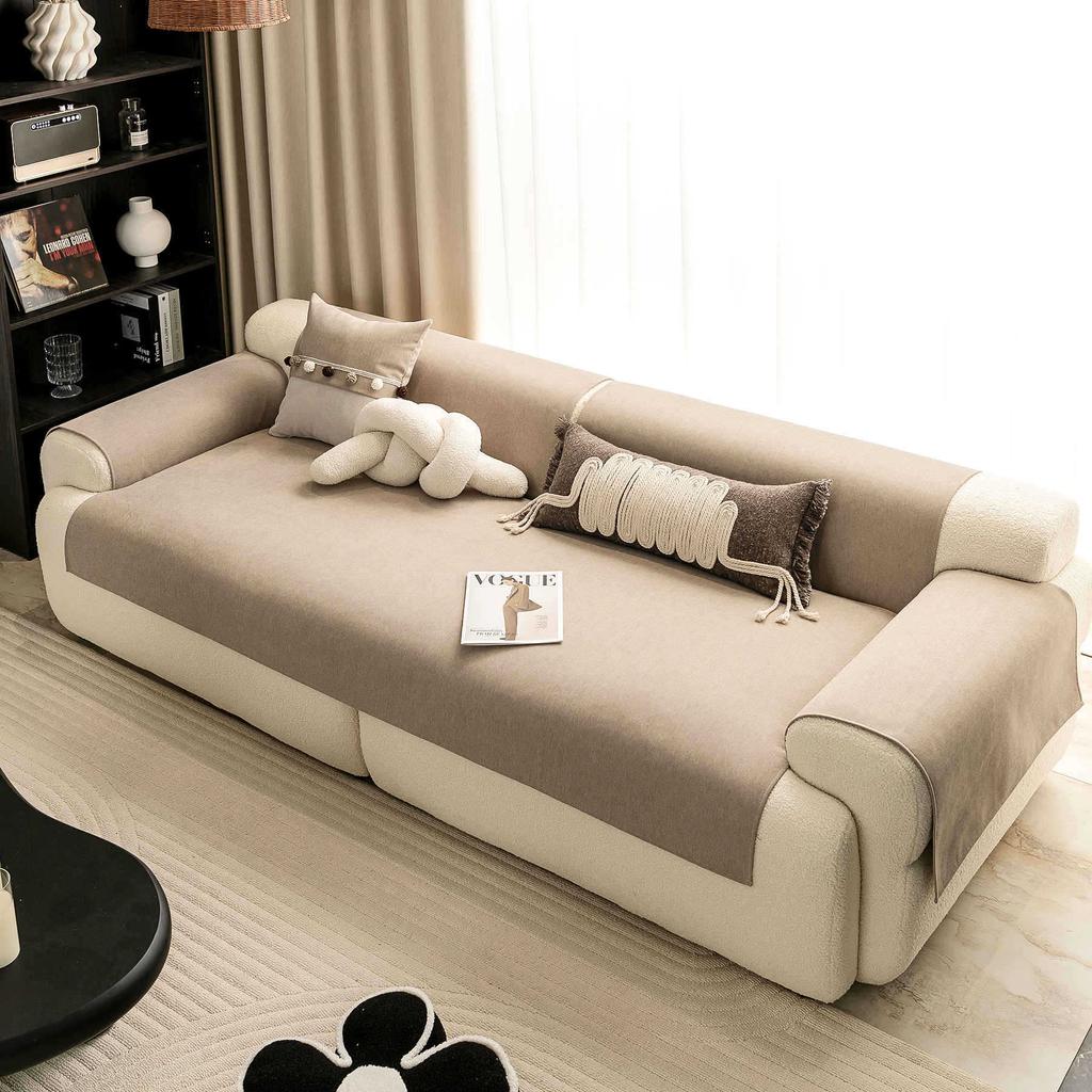 Sofa Cushion Solid Color Four-Season Universal Non-Slip Backrest Towel  New Chenille Living Room Leather Sofa Cover Simple
