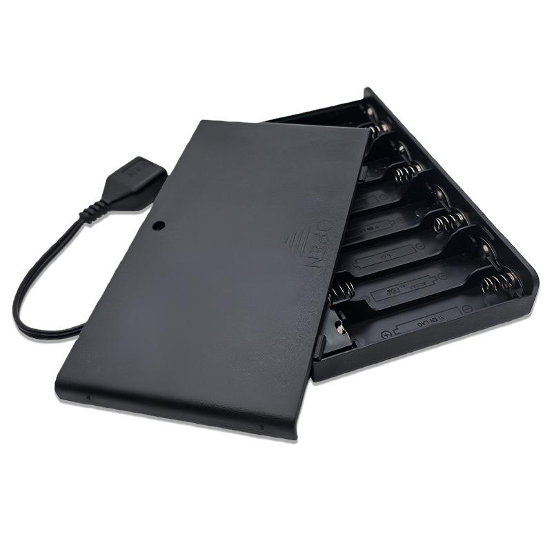 1Pcs Usb Mini Power Supply Battery Box With Cover And Switch 8 X Aa Usb Battery Box For 12V Led Strip Lights