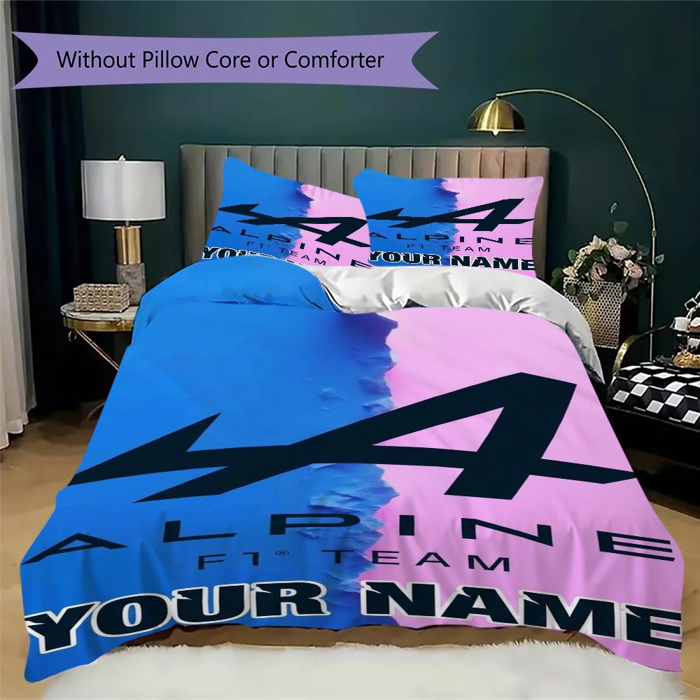 Custom Name Alpine Pattern Bedding uilt Set uilt Cover Pillowcase Home Decoration Birthday Gift (1*duvet cover+2*pillowcase without core)