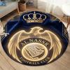 Al-Nassr FC Runder Teppich, Teppich für Wohnzimmer Schlafzimmer Sofa Spielzimmer Dekoration, Rutschfeste Fußmatte