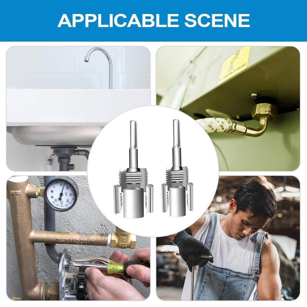 NEW 2pcs PVC Pipe Threader Kit 3/4 Pipe Threader External Cutter 1/2 & 3/4 Dies For Hose Electric Drill Metal Craft Home Repair