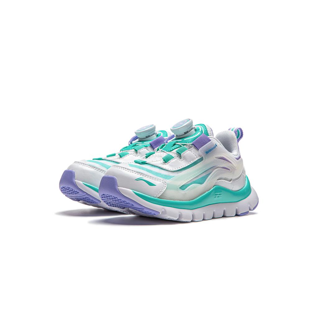 Li Ning Kids Sports Lifestyle Soft Comfortable Casual Shoes Kids Casual Shoes Standard-White Fluorescent-Jade-Green Light-Purple YKNU090-18