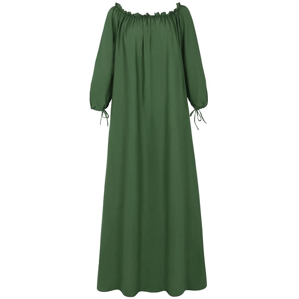 Women Casual Solid Color Plus Size Off Shoulder Dress Comfortable Breathable High Recognition Elegant Slimming Flattering Fit