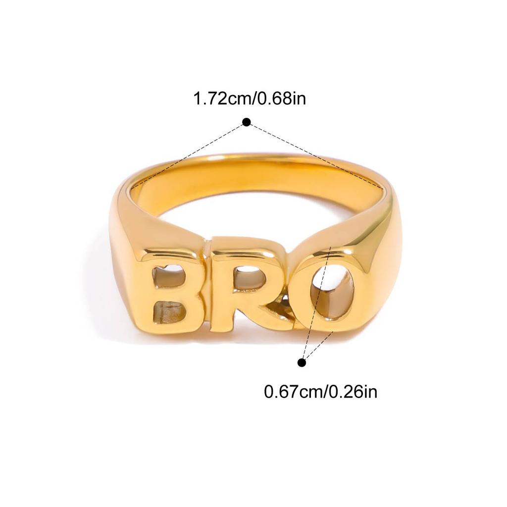 Yori Creative Stainless Steel Letter Mother's Day Ring  Fashion Waterproof Unusual Trendy Holiday Party Gifts