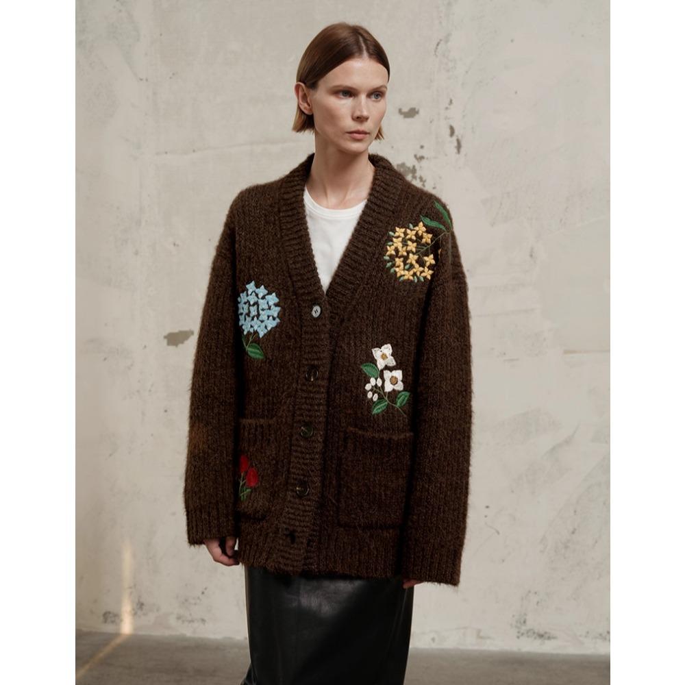 DIMANAF 2025 Plus Size Autumn Sweaters Coat Cardigan Pockets Women Pattern Printing Buttons Sweaters Knitting Loose Sweater