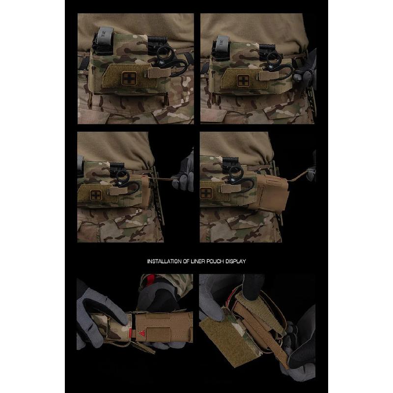 Compact V3 GEN3 Trauma Pouch, Camo MD2 IFAK Tactical First Aid Bag, Medical Utility Pouch For Hunting Vest Plate Carrier Waist Belt Gear