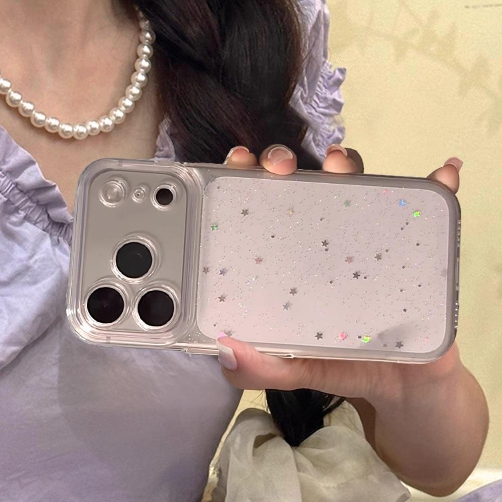 Luxury Bling Star Sequins Glitter Phone Case For iPhone 17 16 15 14 13 12 11 Pro Max XR X XS 7 8 Plus Clear Powder Sparkle Cover