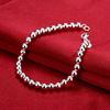 Fashion 6mm Beads Chain 925 Color Silver Bracelet For Men Woman Wedding Party Christmas Gifts High Quality Fine Jewelry