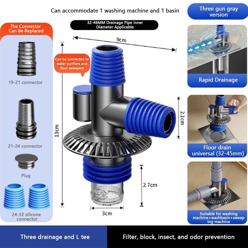 Anti-odor Sewer Drain Connector Multi Functional Hose Adapter Washing Machine Drain