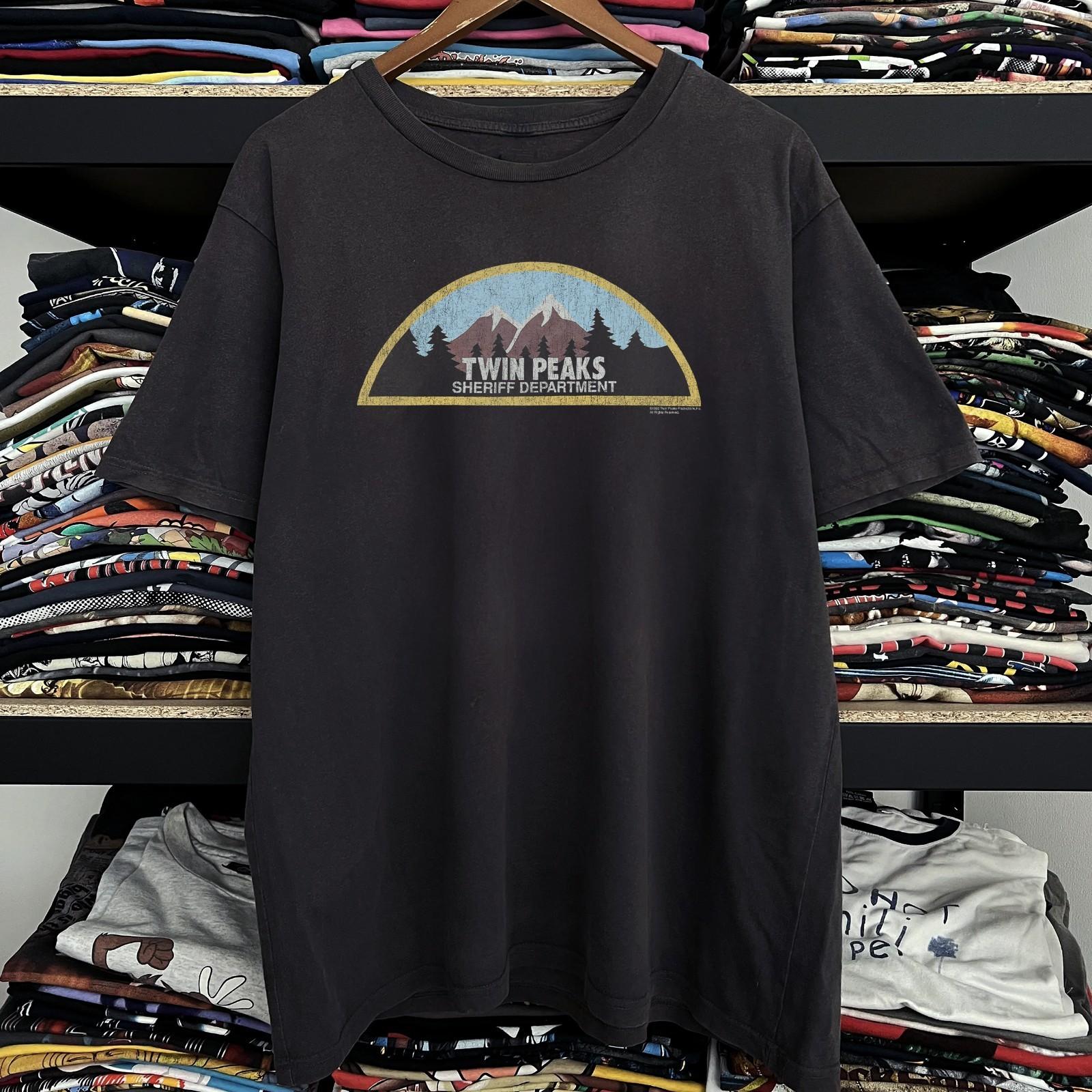 90s Twin Peaks Sheriff Department -Wash Washed T-Shirt Black M S