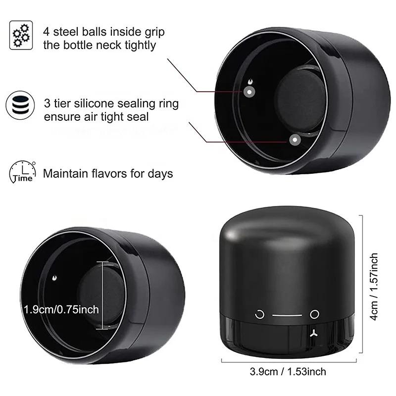 Reusable Vacuum Silicone Wine Bottle Stopper with Twist Lock Leak-proof Champagne Cap Wine Bottle Plug for Keep Fresh Bar Tools