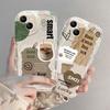 Retro English coffee is suitable for Apple 16promax mobile phone case 12 European and American iphone14 Japanese and Korean 13 new 15