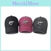 Wash Cotton Neutral Vintage Shark Embroidered Baseball Cap With Strap Adjustable