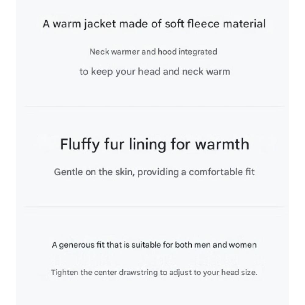 Paraorecchie Termici con Cappuccio / passamontagna (Nero)