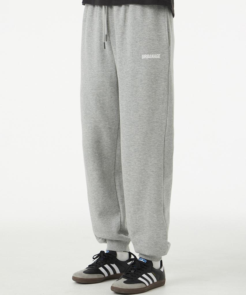 URBANAGE [Non-Fleece Or Fleece-Lined] Basic Jogger Training Pants_Melange Grey