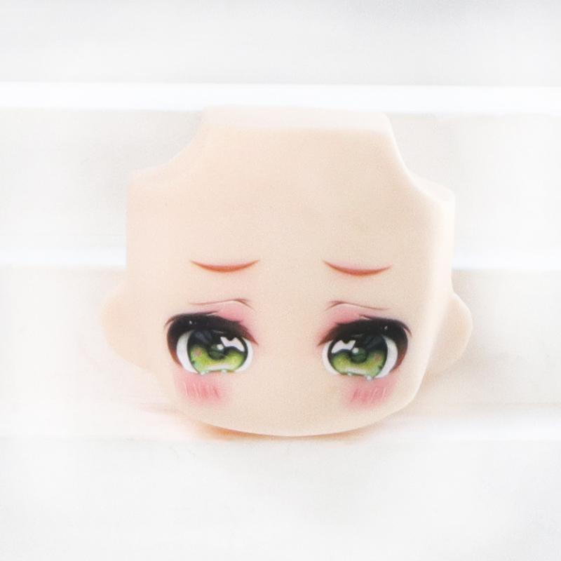 OB11 Doll Face 1/12 BJD Doll Face With 3D Anime Decal Eyes Kawaii Change Faces Blowing Pout Mouth Cheeks GSC Head DIY Kids Dolls