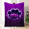Purple Rose Animal Paw Print Phone Case CoverBlanket Flannel Throw Blanket for Sofa, Bed, Travel, Camping, Office, Couch, Chair, And Bed Gif